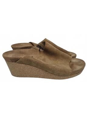 Birkenstock Papillio Namica Suede Wedge Slide Sandals- Tea-  Size 39